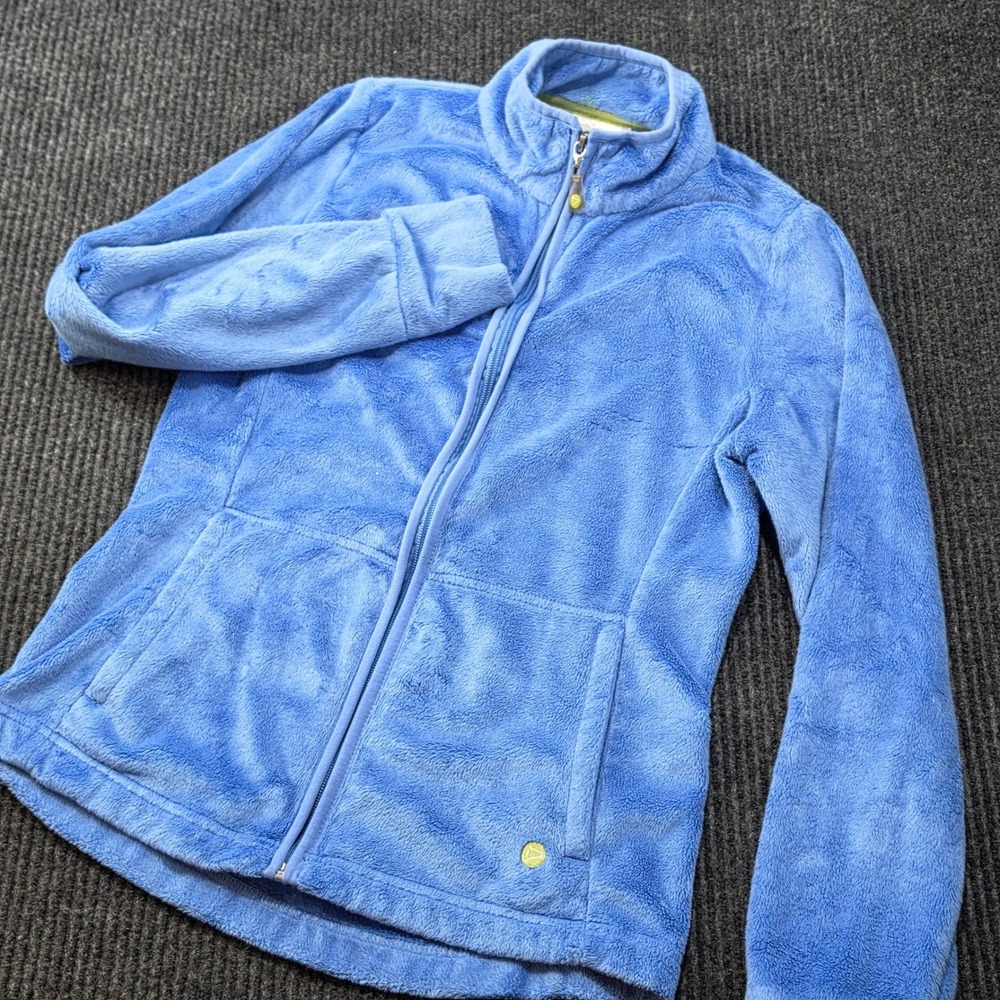 Dakini Fleece Jacket Womens Small Blue Excellent Full Zip Soft High Pile Plush